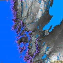 Uddevalla, with labels, SLR +25.0 m